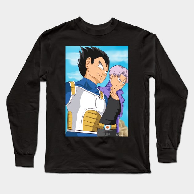 Trunks and Vegeta Long Sleeve T-Shirt by Reenave